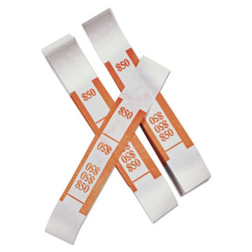 Iconex™ Color-coded Kraft Currency Straps, Dollar Bill, $50, Self-adhesive, 1000-pack freeshipping - TVN Wholesale